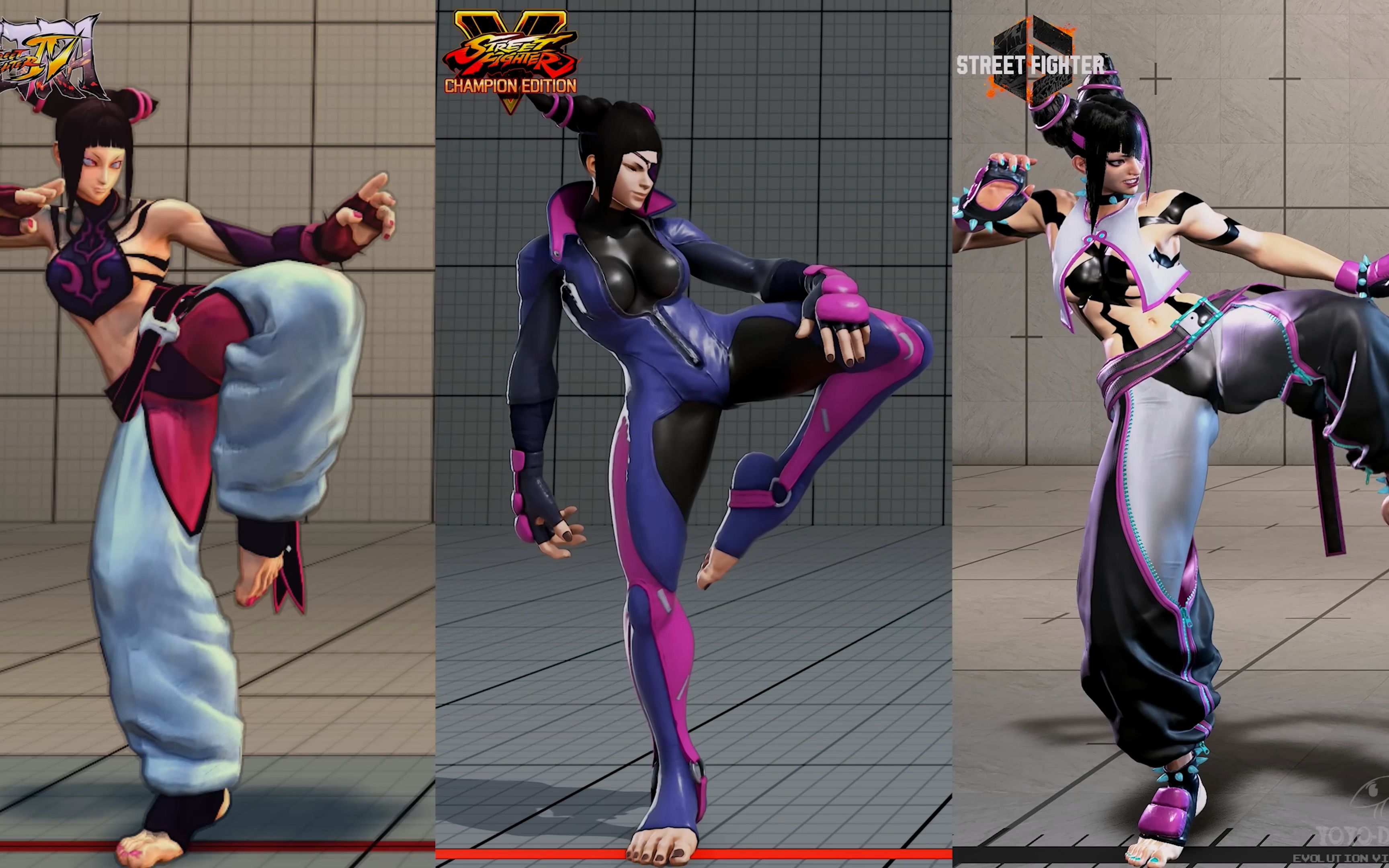 街霸6-所有角色模型比较-sf4 vs sf5 vs s