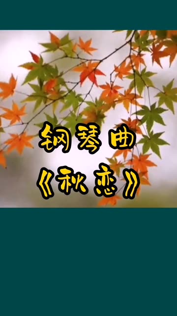 醉美钢琴曲《秋恋》舒缓宁静,浪漫柔情哔哩哔哩bilibili