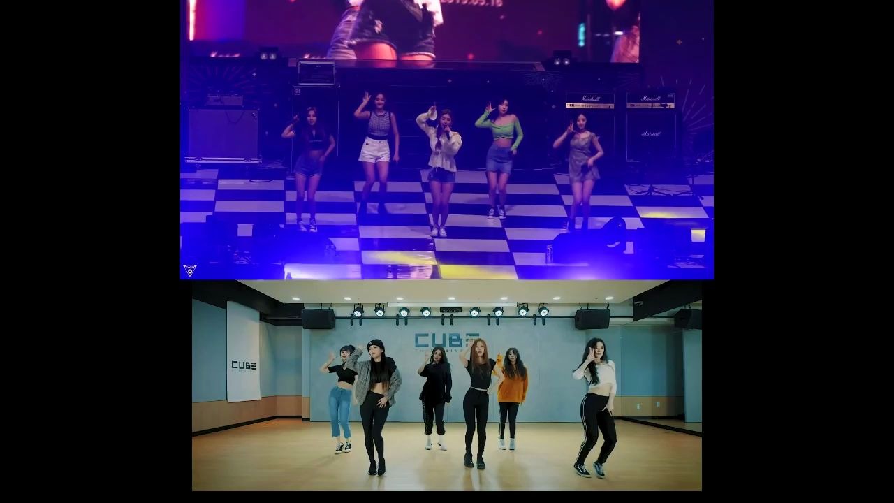 [图](G)I-DLE 6人vs5人 (没有雨琦） 舞蹈对比 - LATATA/HANN/SENORITA/MAZE