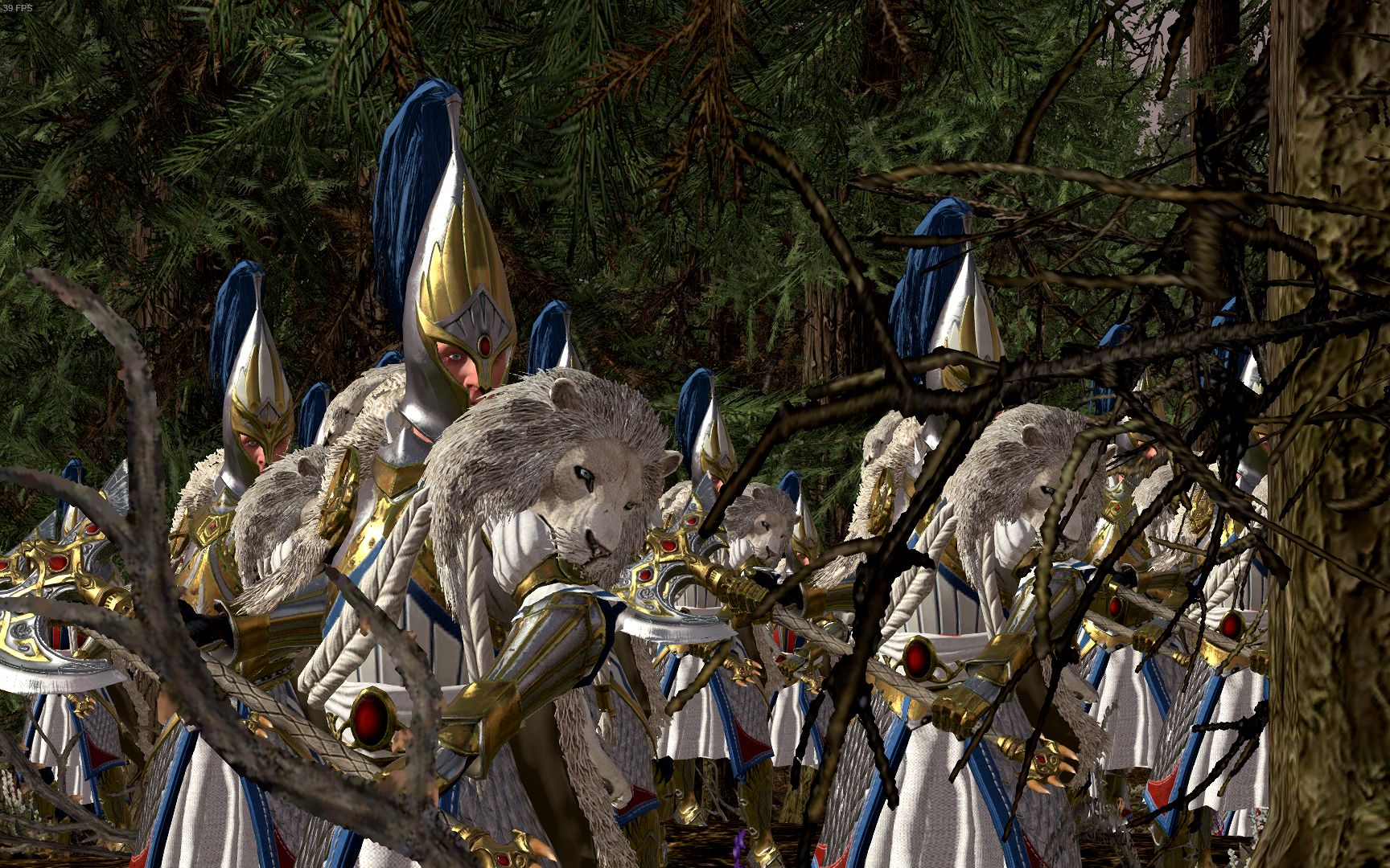 全面战争:战锤2 步兵测试[森林加成下]白狮禁卫 vs 纳加隆德黑守卫