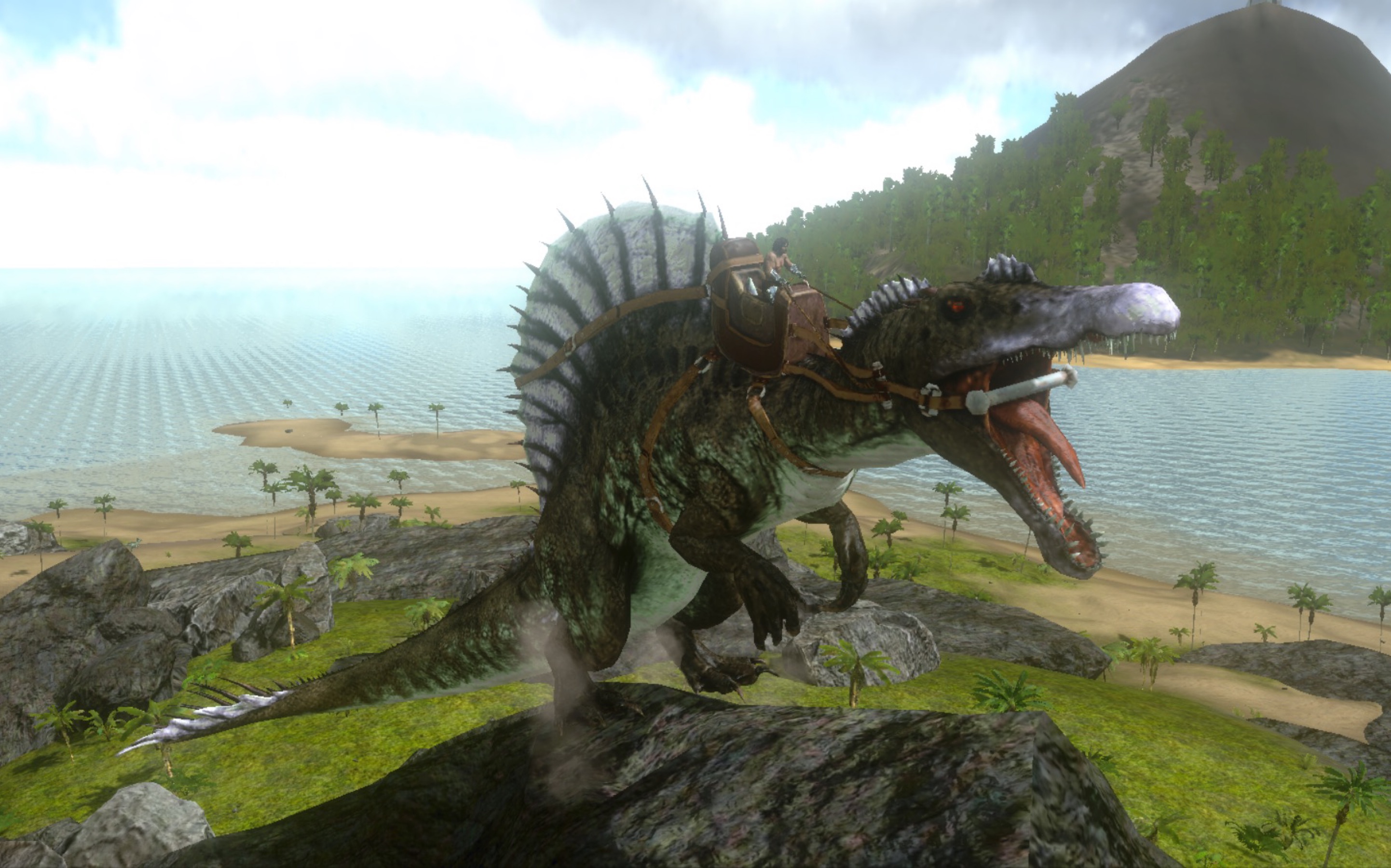 【ark】一只训练时长两年半的棘背龙————猛男的原始生活·战斗龙