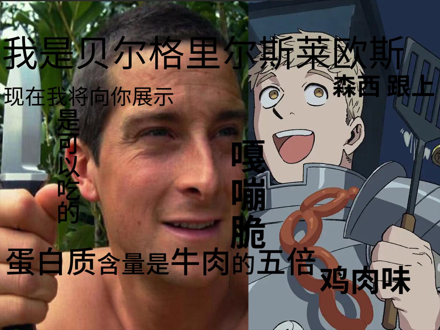 贝爷配音迷宫饭会是什么效果【国语中字/迷宫饭×荒野求生】