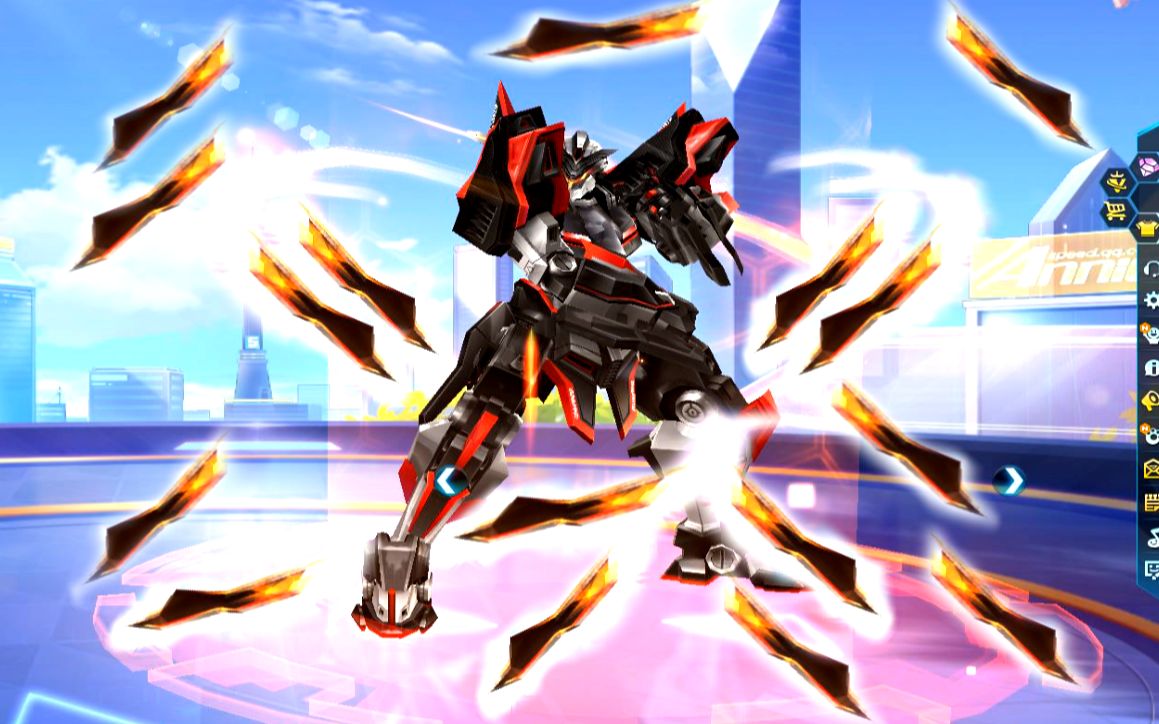 qq飞车首发暗黑系机甲剃刀守卫比针尖守卫帅100倍