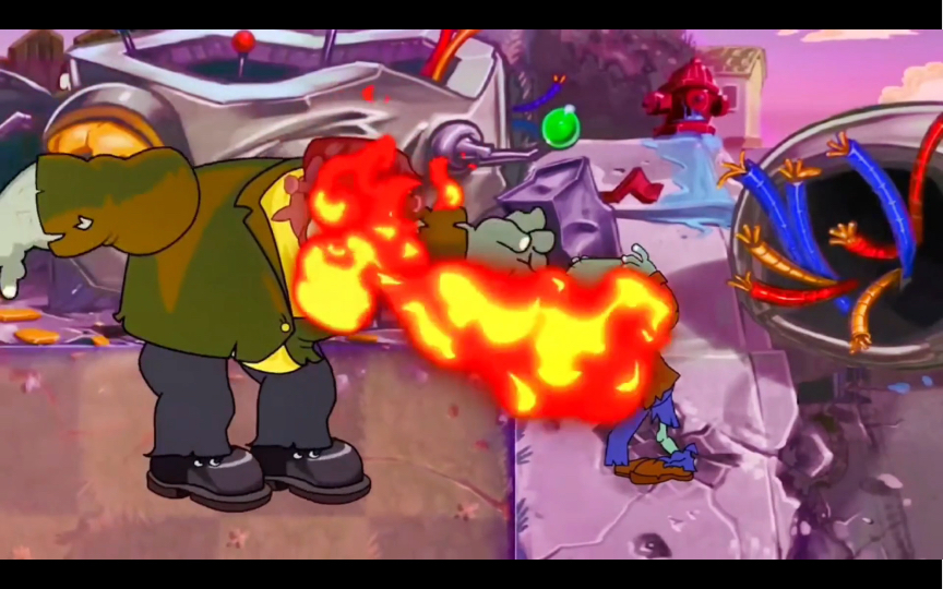 不乖是个胖胖的植物大战僵尸动画怪物巨人僵尸吃了火爆辣椒