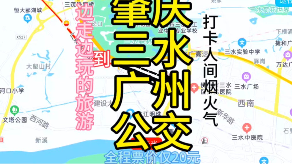 肇庆到广州的公交线路来了,全程票价仅20元,旅游不一样哔哩哔哩bilibili