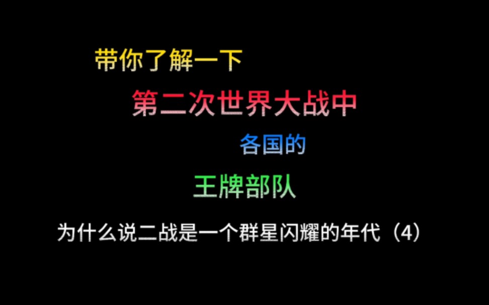 第二次世界大战中各国的王牌部队(1)【无任何不良宣传 仅供历史学习哔哩哔哩bilibili