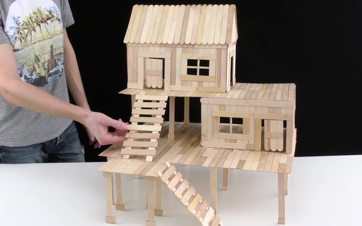 【手工制作】冰糕棍制作小屋