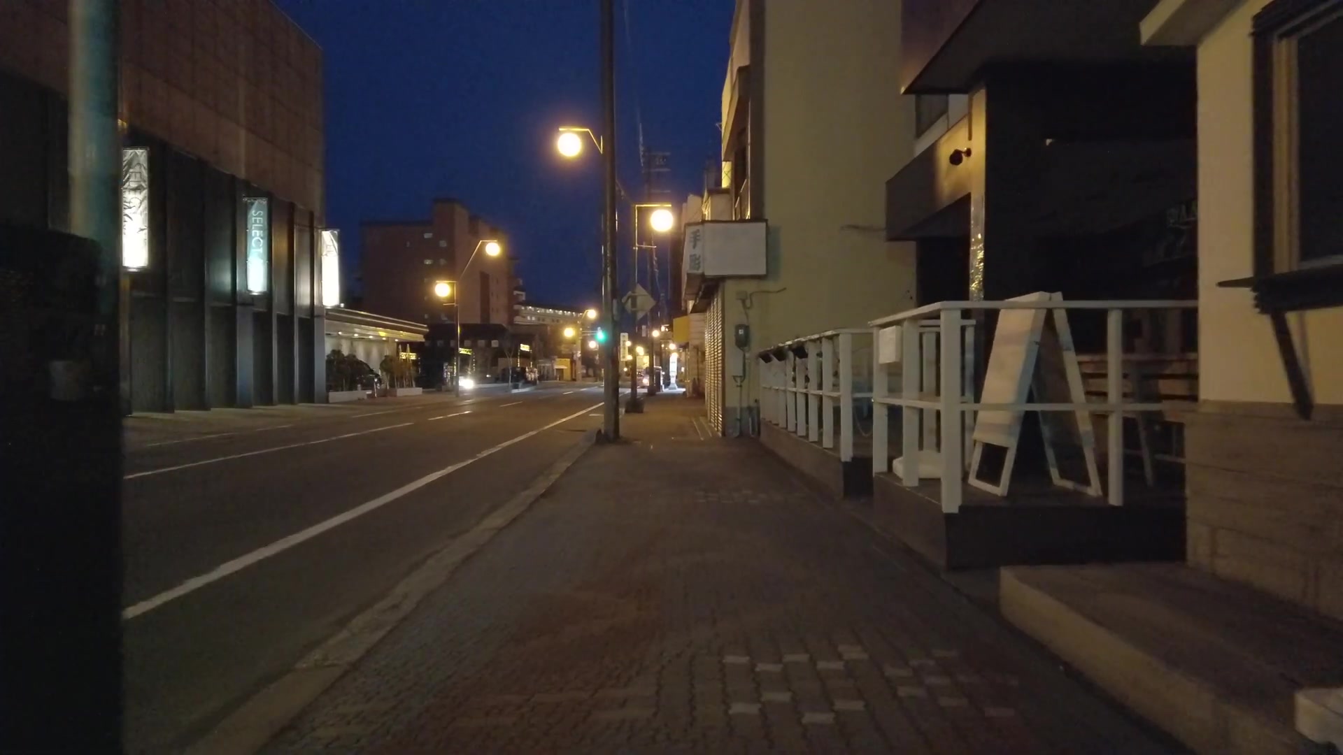 日本北海道洞爷湖町2020410漫步夜晚的洞爷湖温泉周边街道