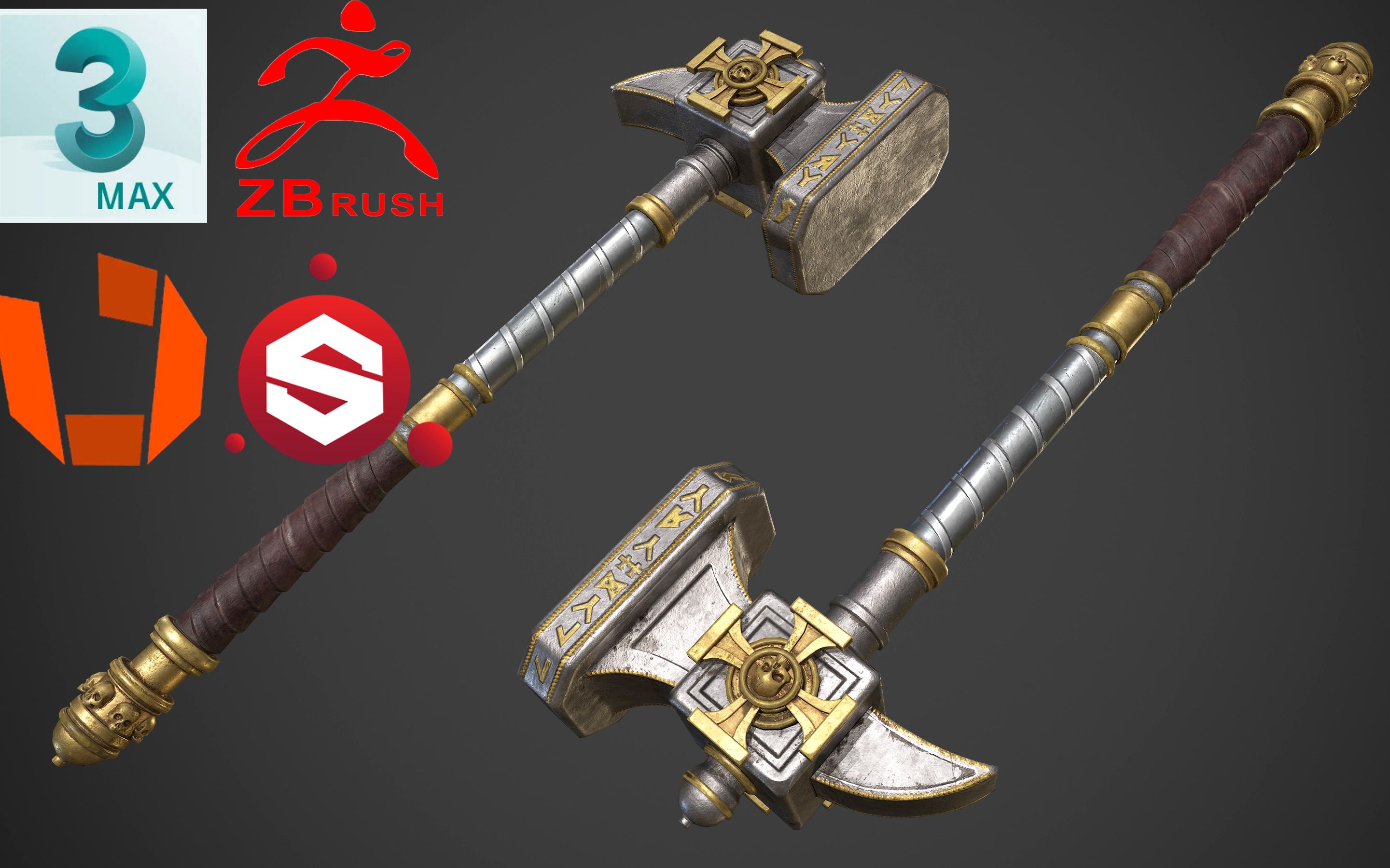 次世代武器建模:完整次世代pbr流程案例终于完整展示了!