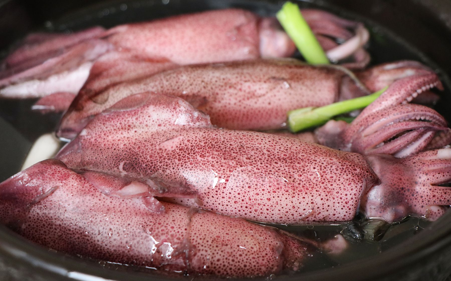 教你一道海边的传统美食,盐水鱿鱼煲,口感脆嫩,味道鲜甜