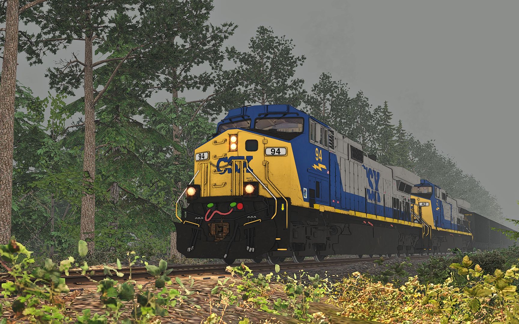 模拟火车2021 csx与ns在大雾天的重载列车