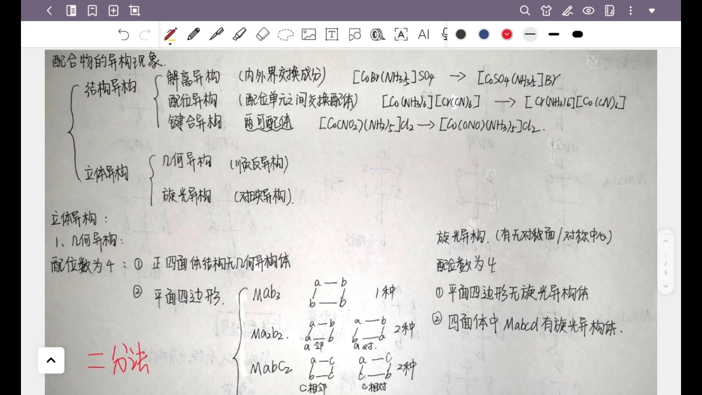 [图]无机化学上册分题型串讲——配合物的异构现象