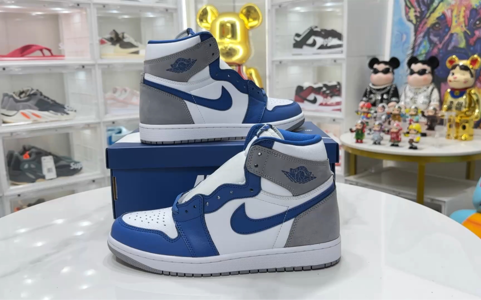 权威实拍 aj1 高帮 true blue 蓝白