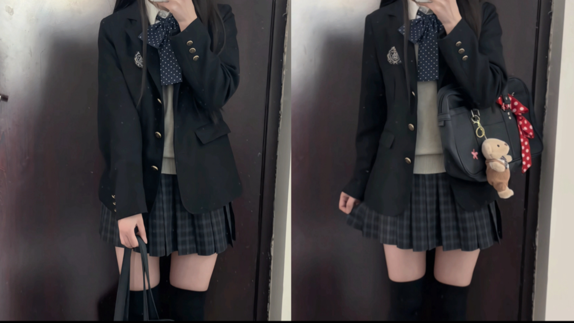 秋冬是叠穿的季节| jk制服+西装+过膝袜