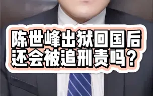 陈世峰出狱回国后还会被追刑责吗？