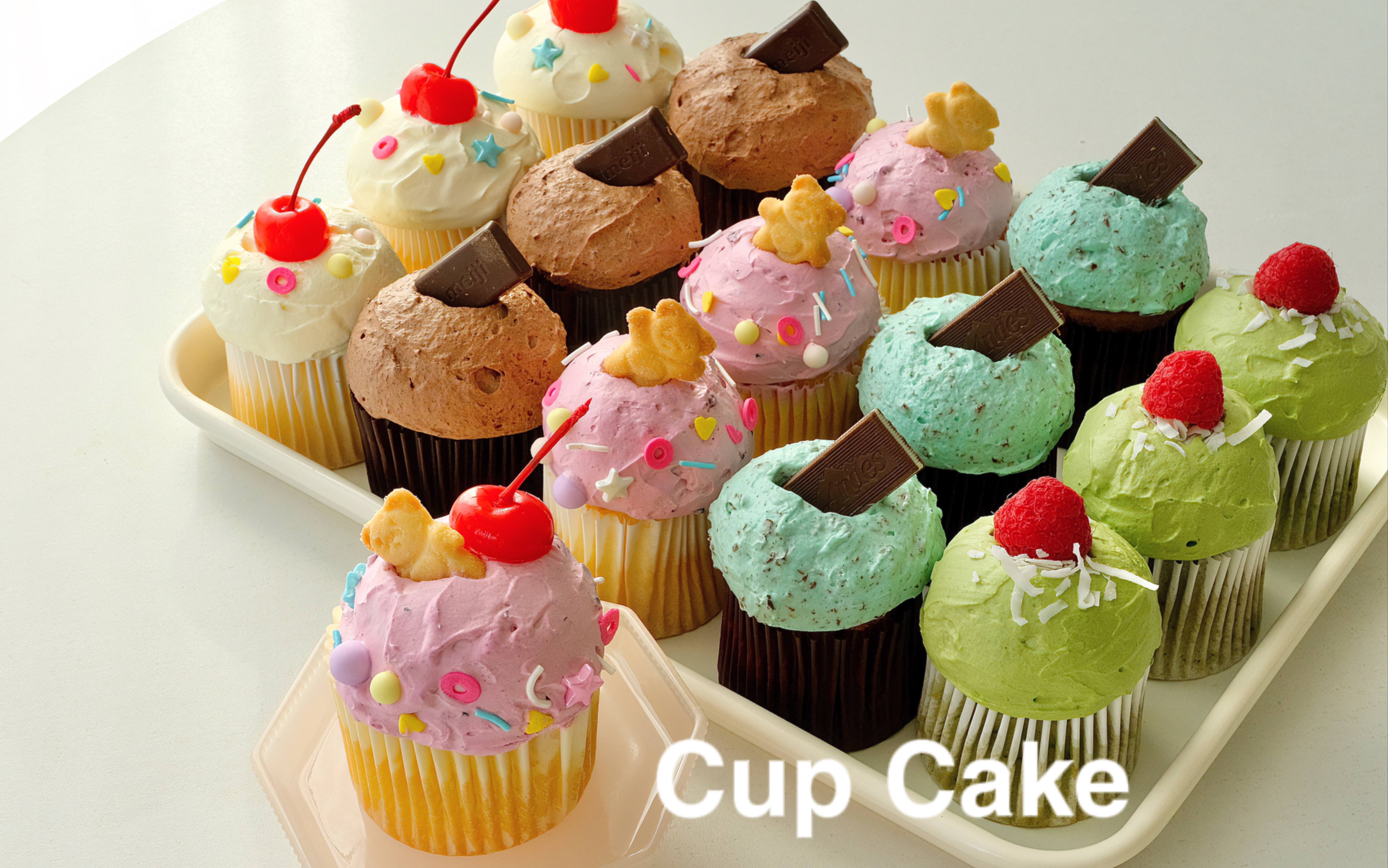 春天带去野餐也很不错 下午茶空气炸锅纸杯蛋糕07 韩式纸杯蛋糕