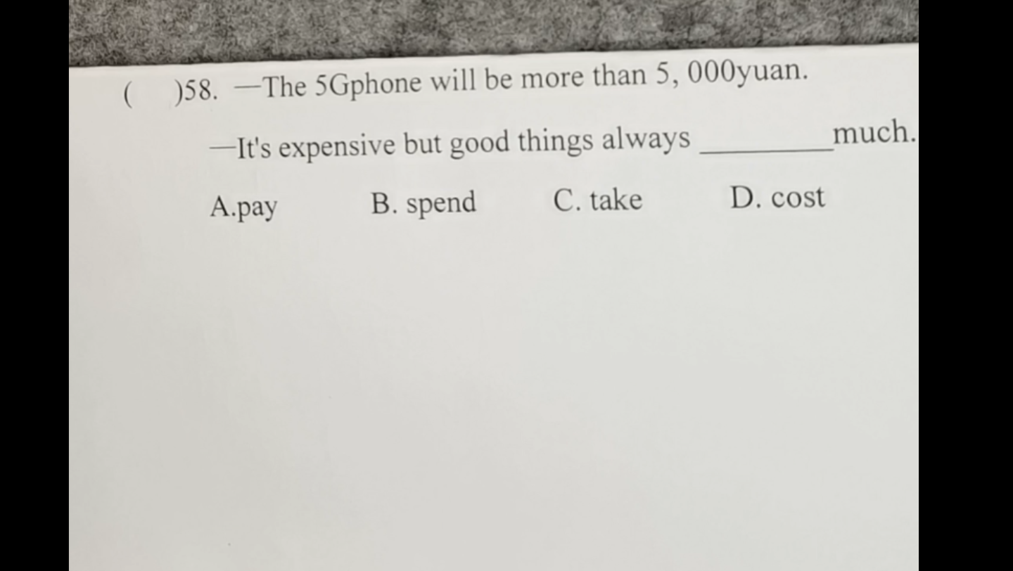 初中英语解题技巧58pay, spend, take,和cost的区别.哔哩哔哩bilibili