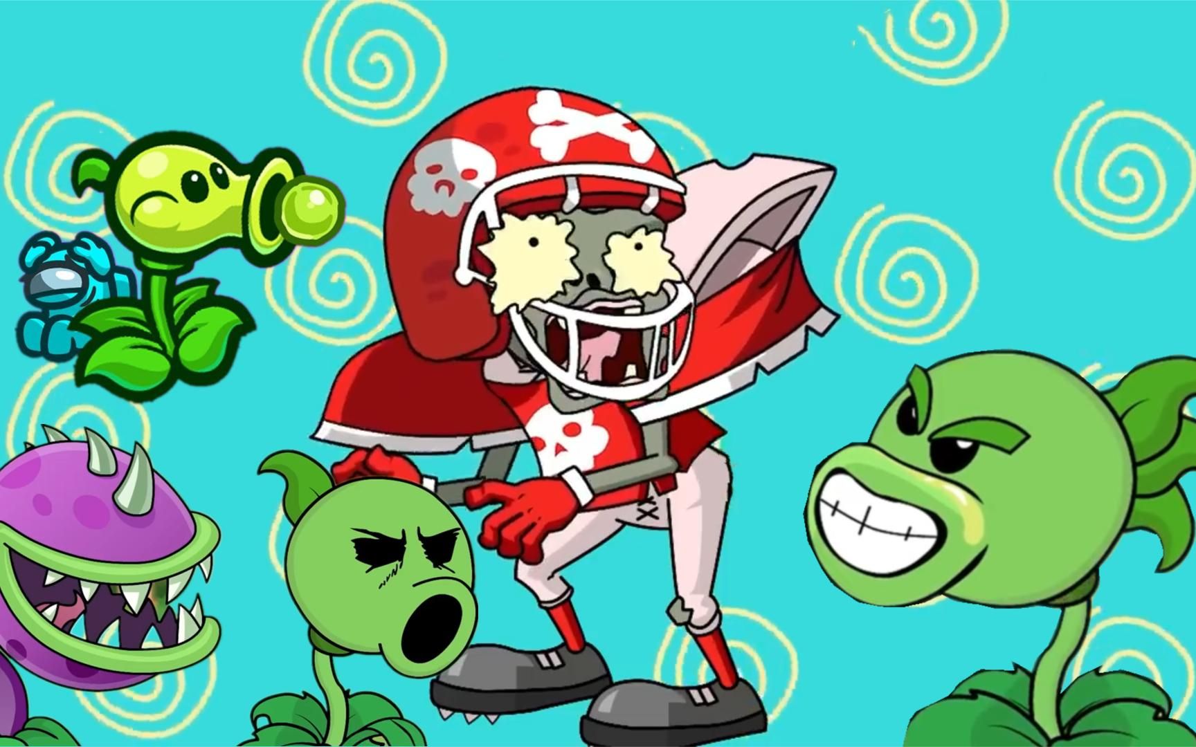 植物大战僵尸:豌豆射手超强进攻把全明星僵尸打飞了