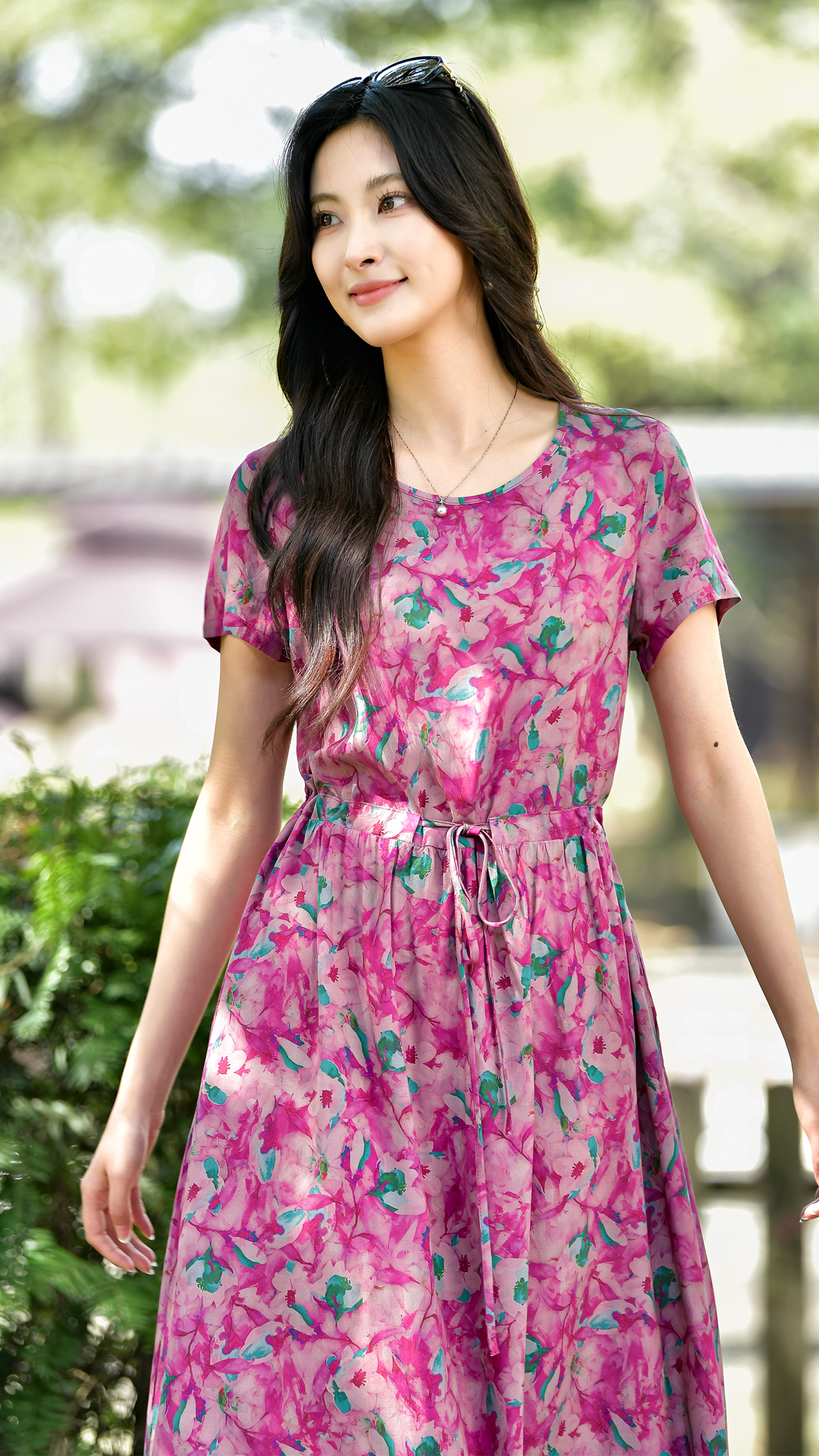 绒锦晟棉绸印花连衣裙