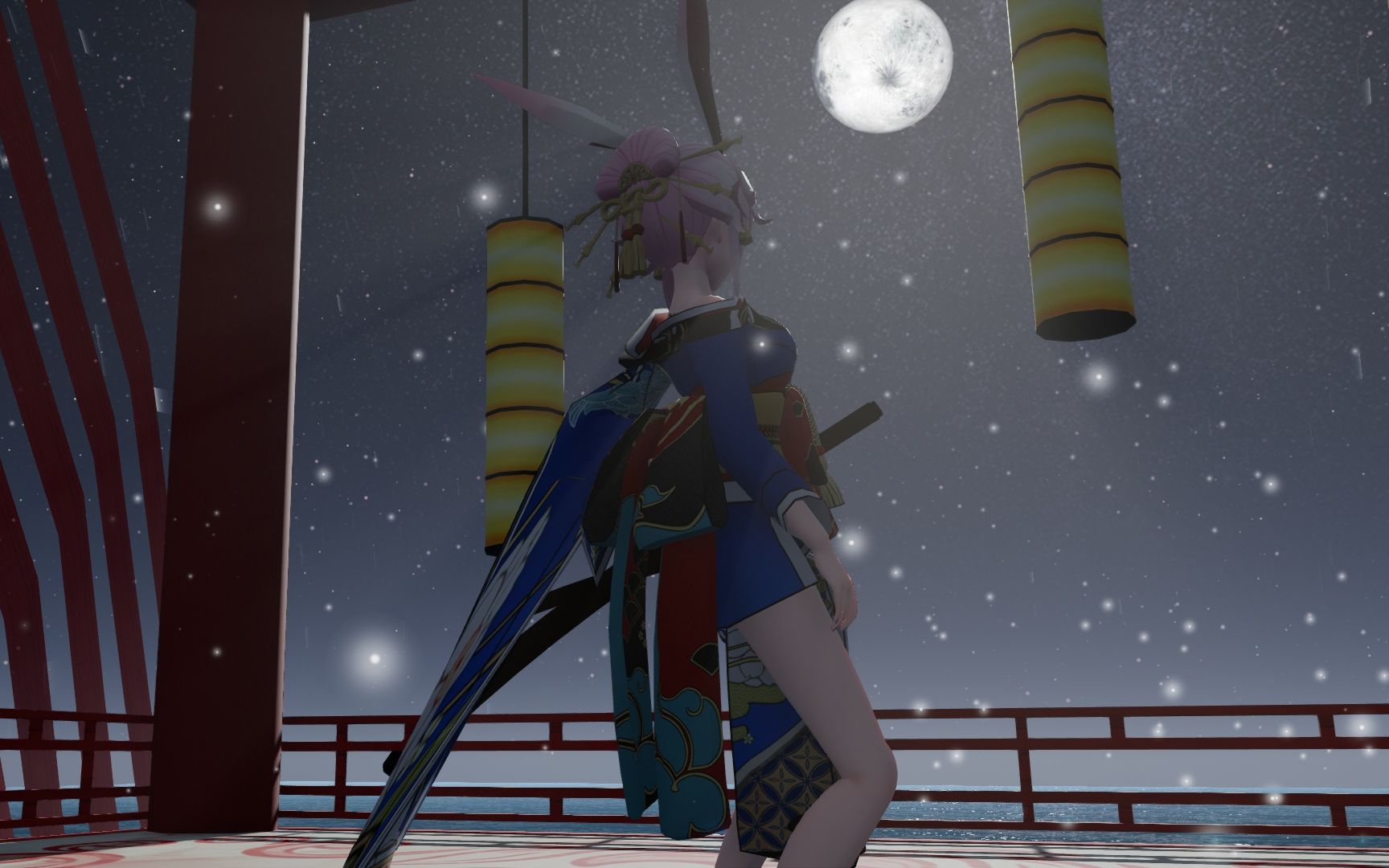 手机竖屏尊享版mmd八重樱桃花旗袍唯美向mmd手机壁纸级别