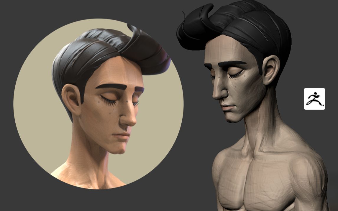 【zbrush雕刻】卡通风格男性人物角色雕刻哔哩哔哩bilibili