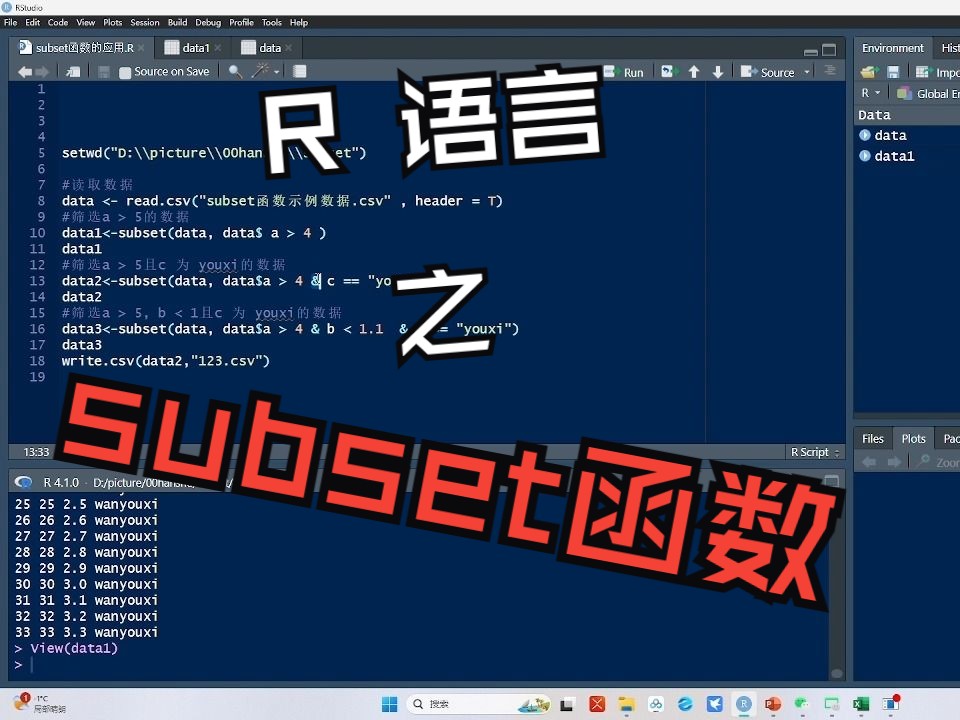 r语言 之 subset函数哔哩哔哩bilibili