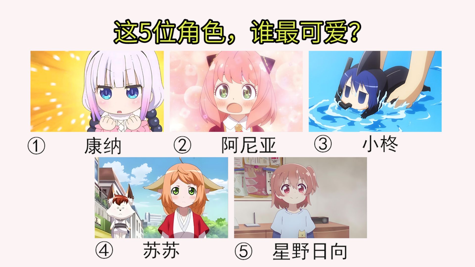 这5位动漫角色,谁最可爱?哔哩哔哩bilibili