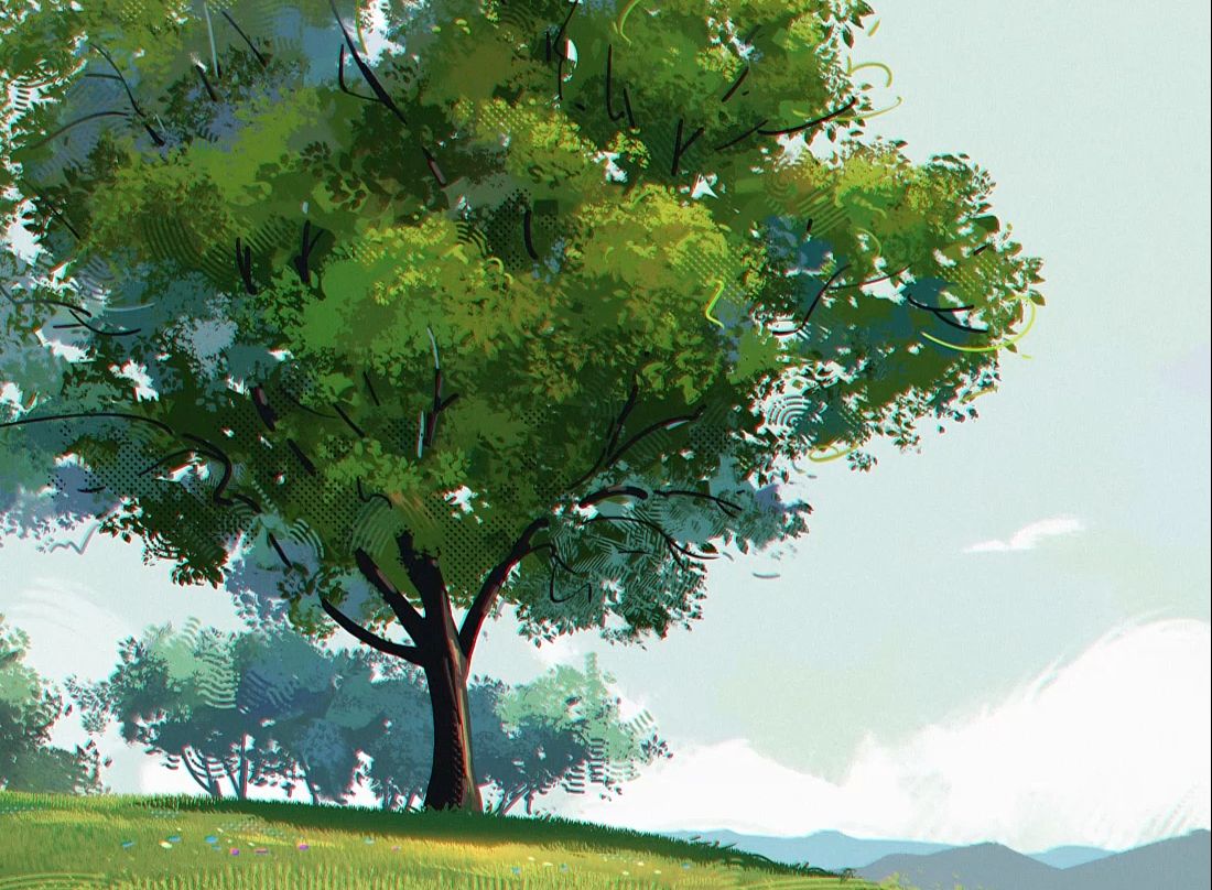 【板绘场景】一颗树