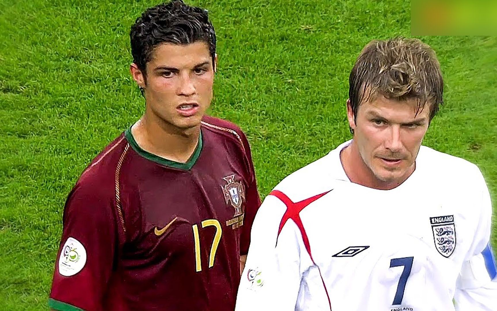 就是这场比赛,c罗和小贝第一次较量,小贝意识到自己该退役了