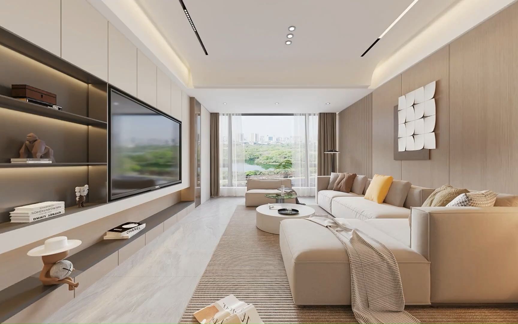 现代简约风客餐厅效果图,干净整洁