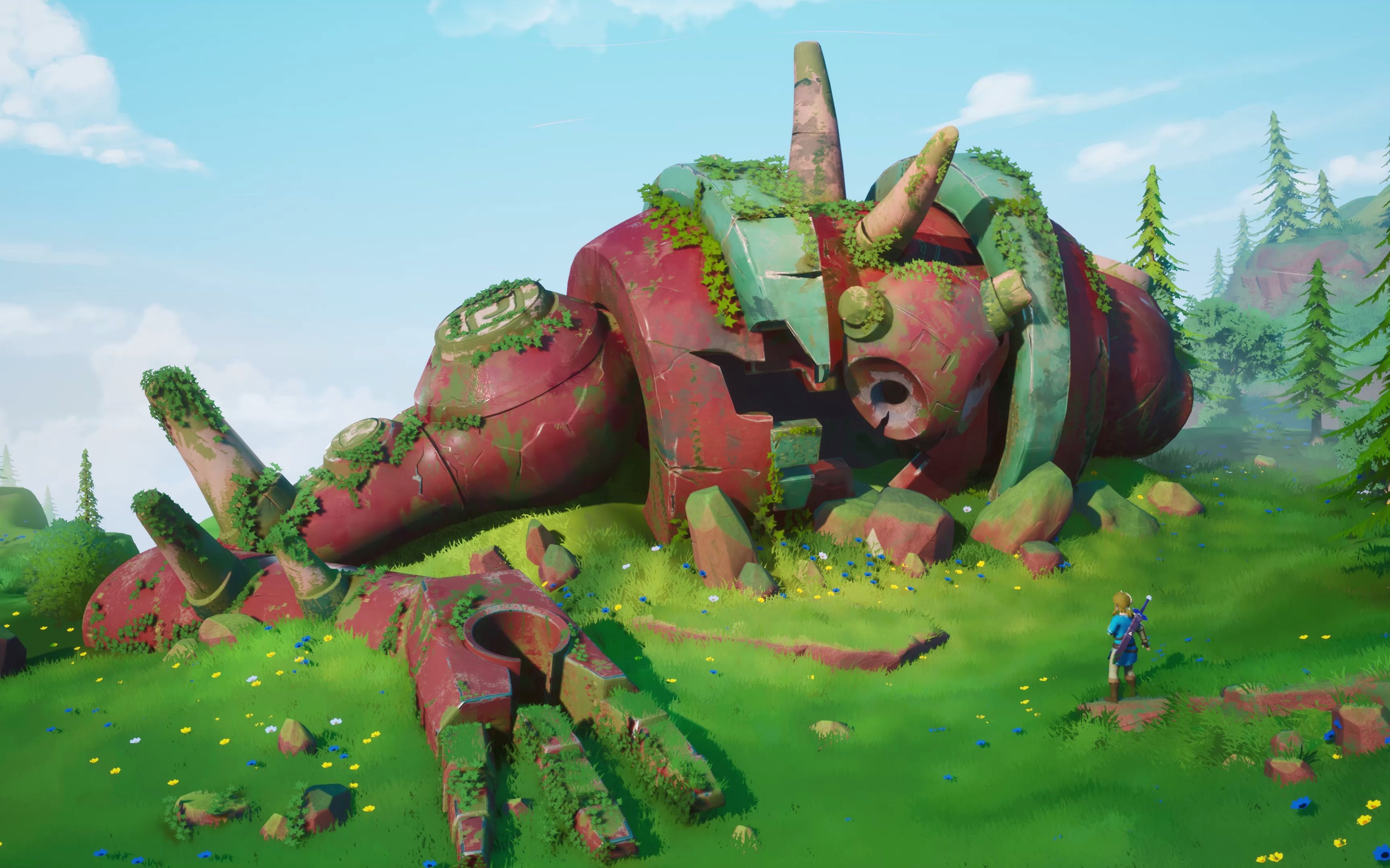 ue4风格化场景 机甲遗迹