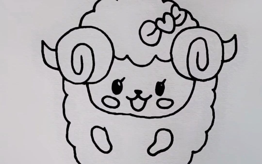 怎么画小羊简单画法图片