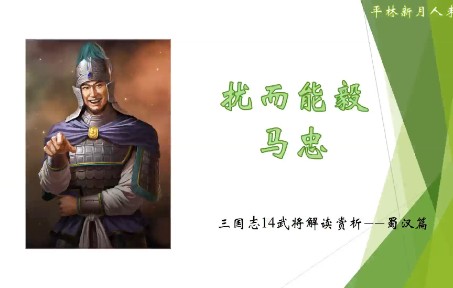 三国志14武将介绍:扰而能毅——马忠哔哩哔哩bilibili