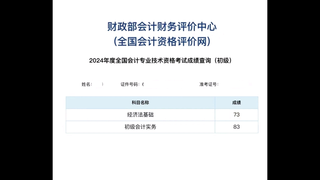 2024年度初级会计师成绩已经在国家财政部官网公布哔哩哔哩bilibili