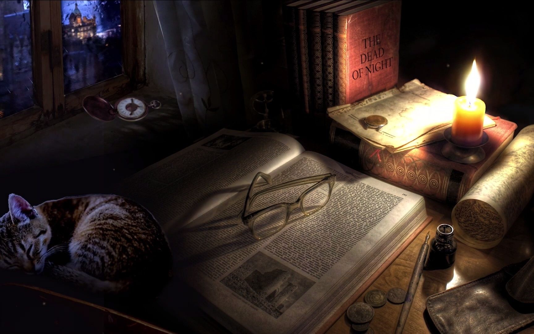 中世纪的书房 雷雨声