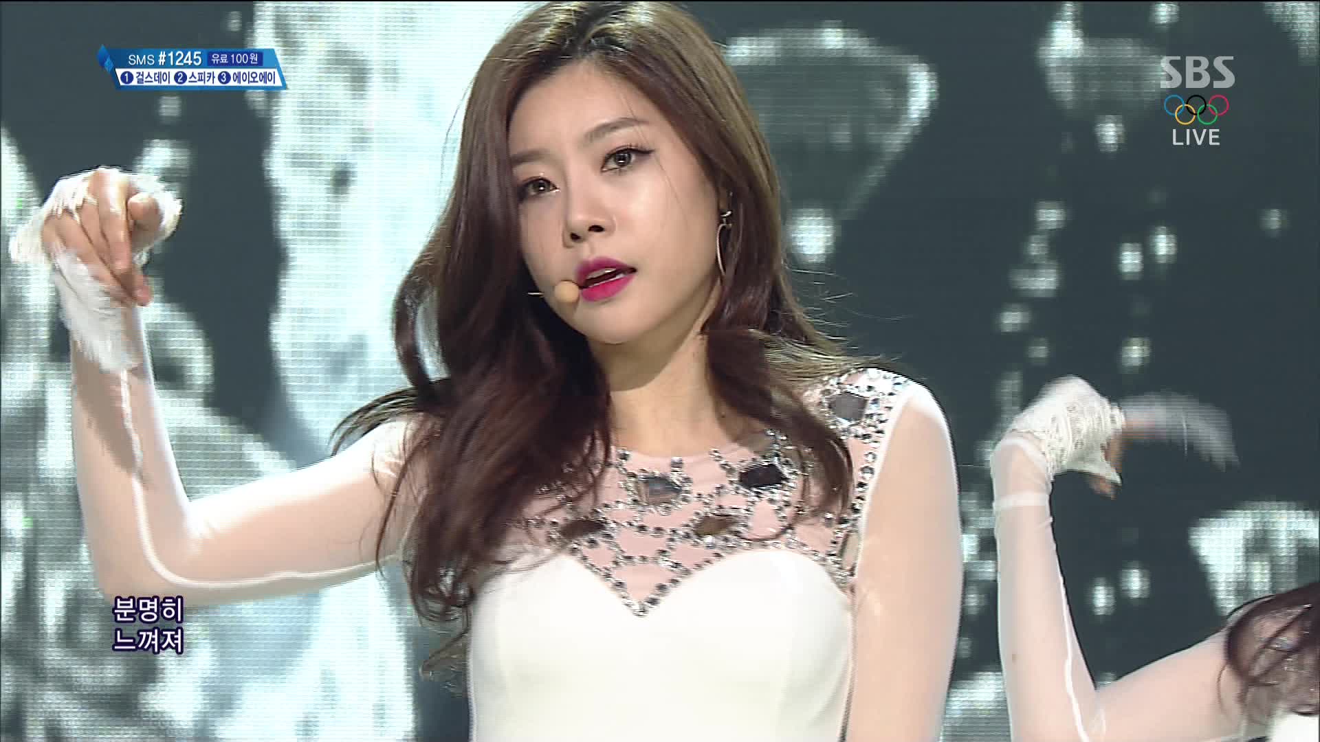 【girls day something】60帧 -140209.sbs.人气歌谣白色旗袍裙