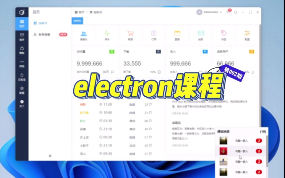 electron怎么学习,当然是和牛人一起呀,飞鱼内容管理系统课程托盘模块哔哩哔哩bilibili