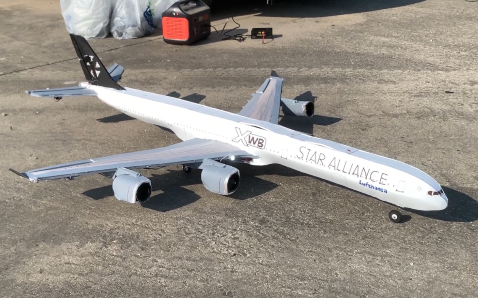 自制大型a340-600客机航模试飞集锦