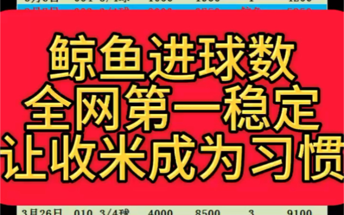 4/9日鲸鱼进球数每日推荐,今晚又是一场激烈对决,跟着鲸鱼拿捏主任哔哩哔哩bilibili