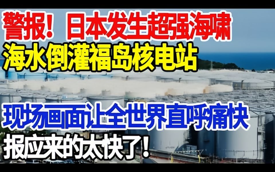 警报!日本发生超强海啸,海水倒灌福岛核电站,报应来的太快了!哔哩哔哩bilibili