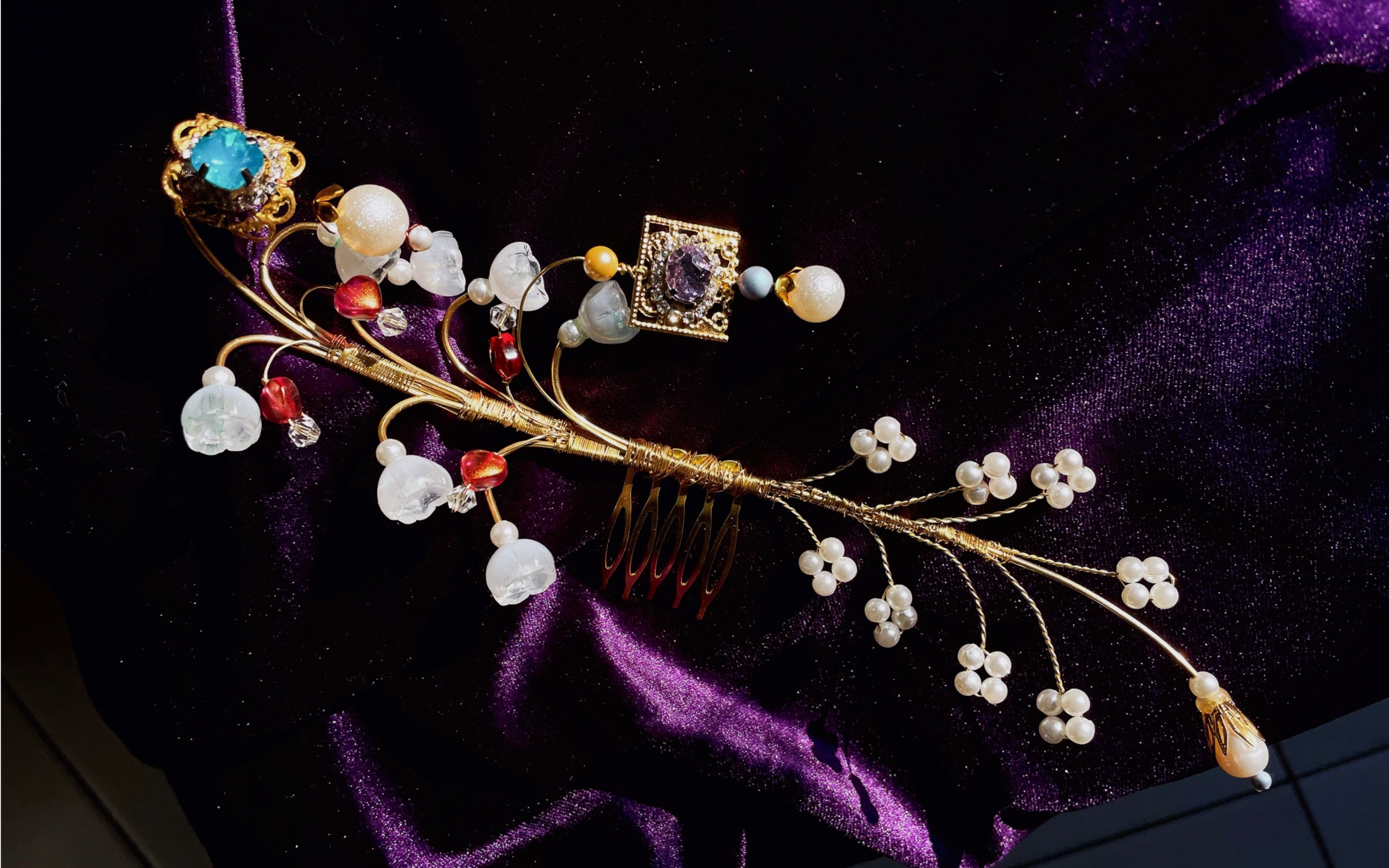 手工玛丽·美第奇古董珠宝头饰欧洲vintage复古发簪