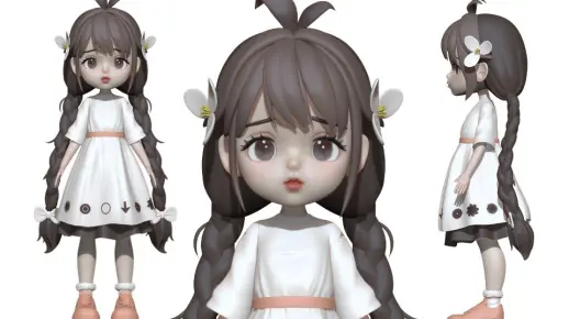 【zbrush人物雕刻】ZB教学新手雕刻风格化卡通女性角色模型，次世代游戏人物雕刻教程，zbrush人物雕刻全过程，头部教学！zbrush基础教程