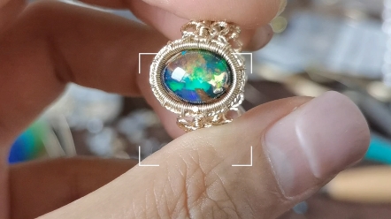 来石欧泊绕线戒指