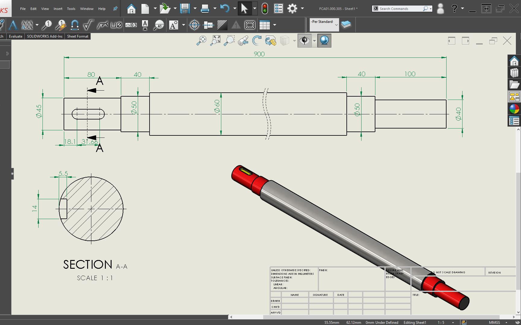 solidworks画轴图片