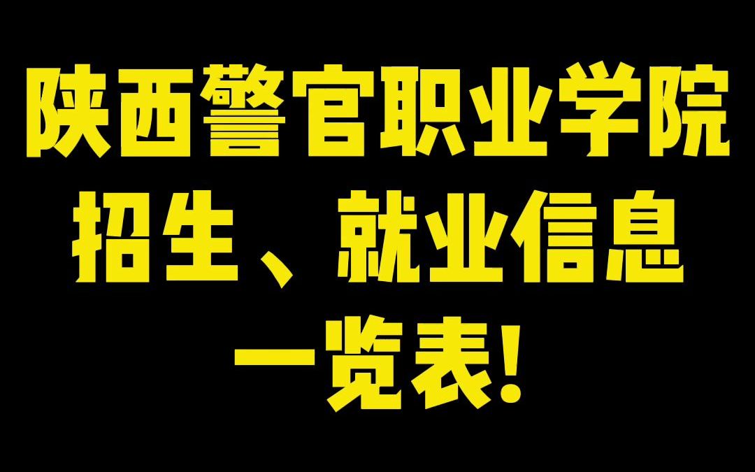 陕西警官职业学院招生、就业信息一览表!哔哩哔哩bilibili