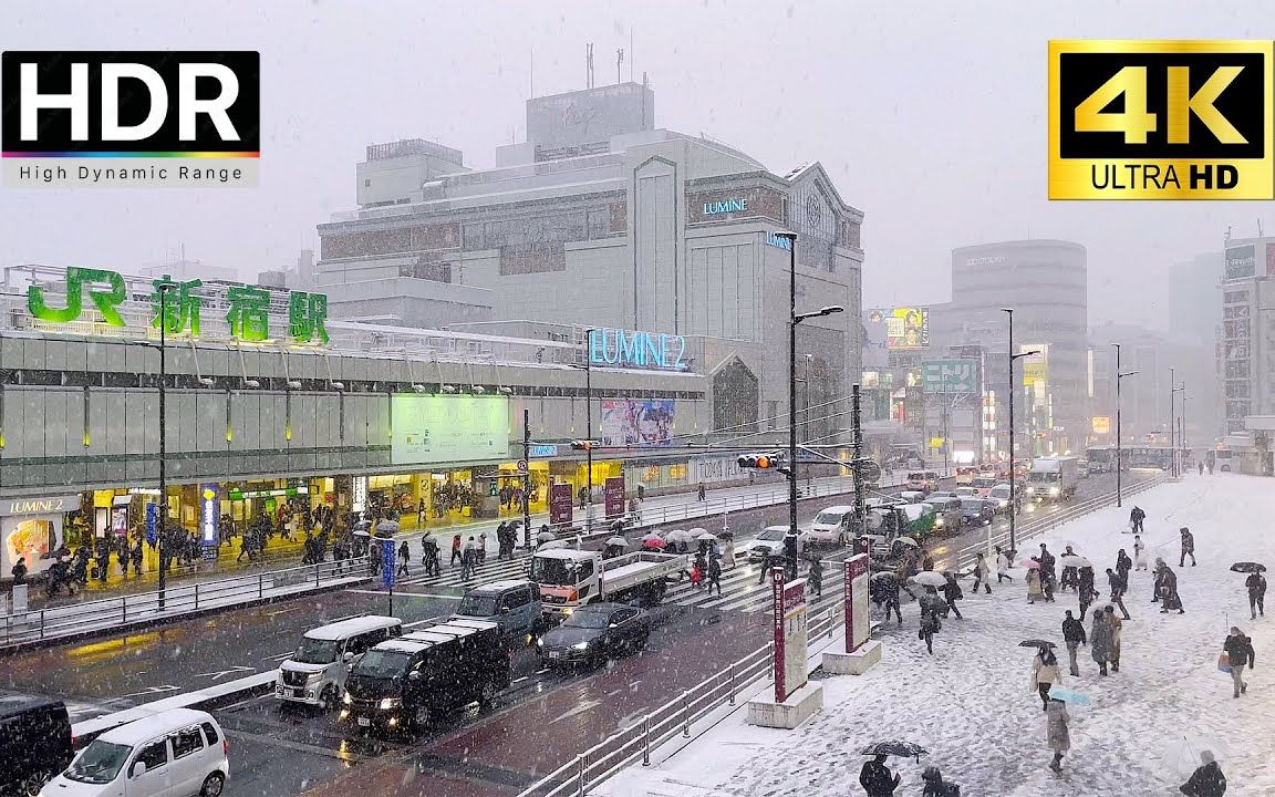 [图]【4K漫步东京】大雪中漫步新宿站周边 2022年1月