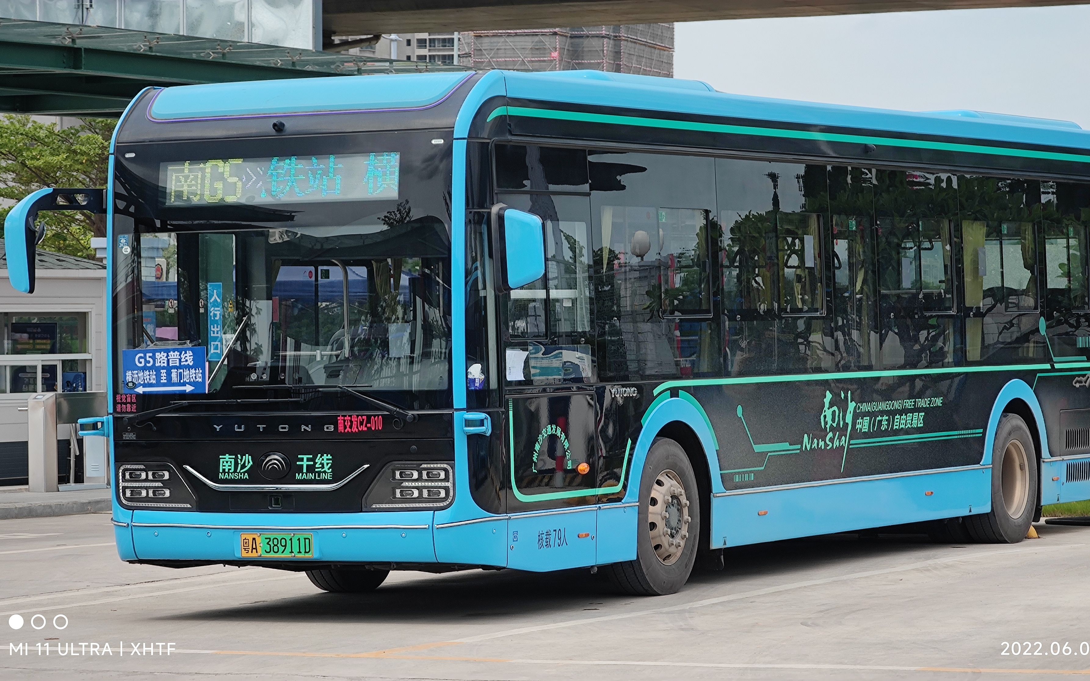 6119真4k60首乘宇通u12广州南沙g5路地铁横沥站方向前方展望