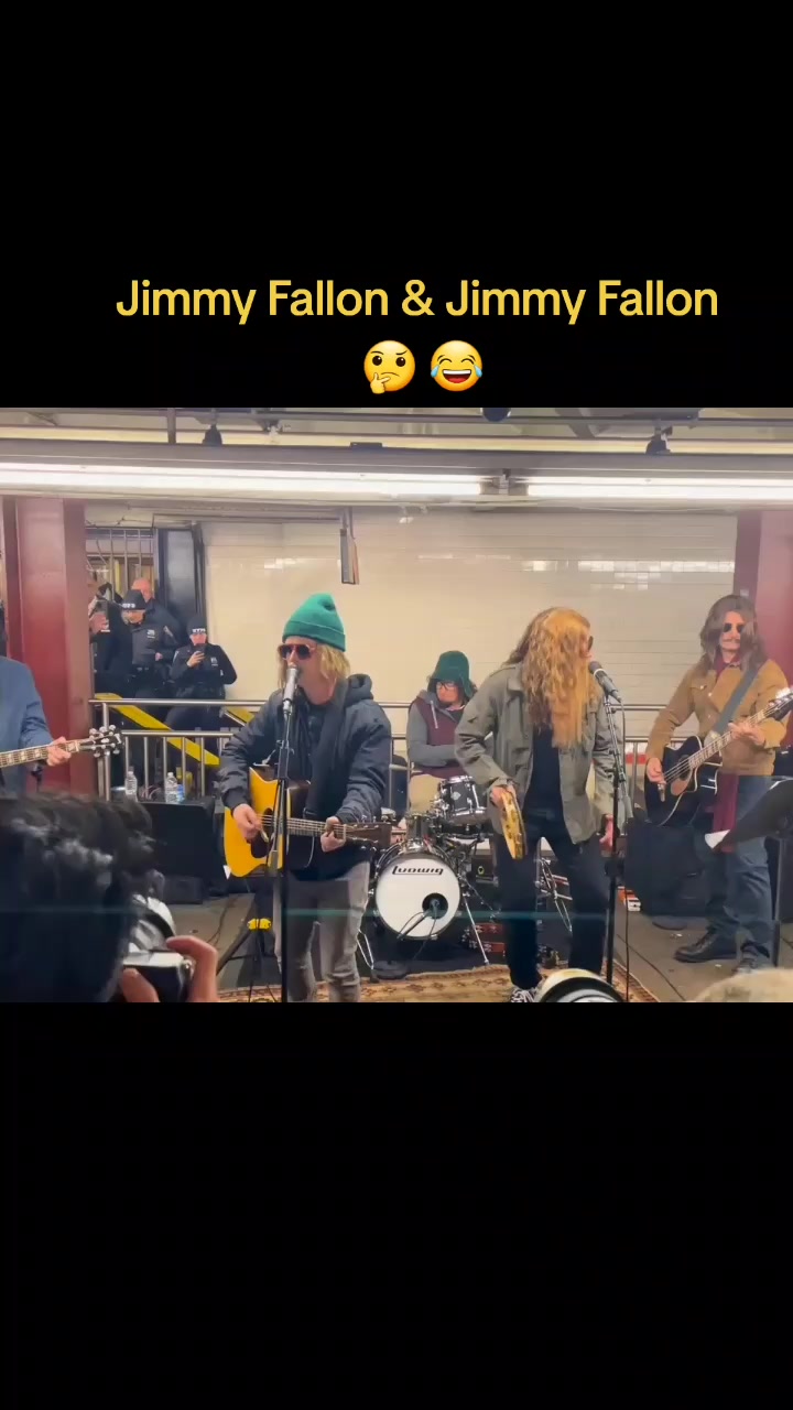 green day和jimmy fallon rock紐約地鐵站,帶有令人驚訝的 籃筐