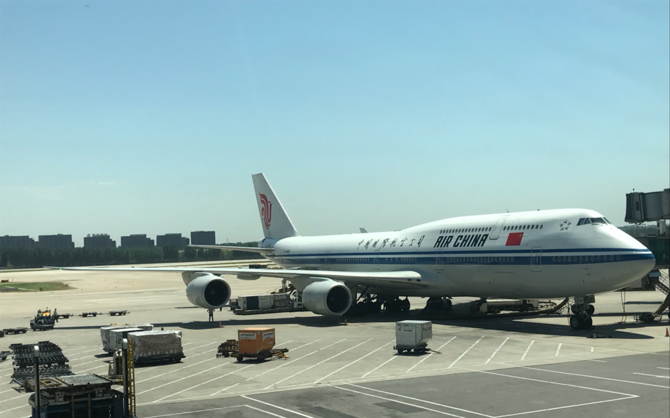 国航ca981 波音747-8进近纽约肯尼迪国际机场