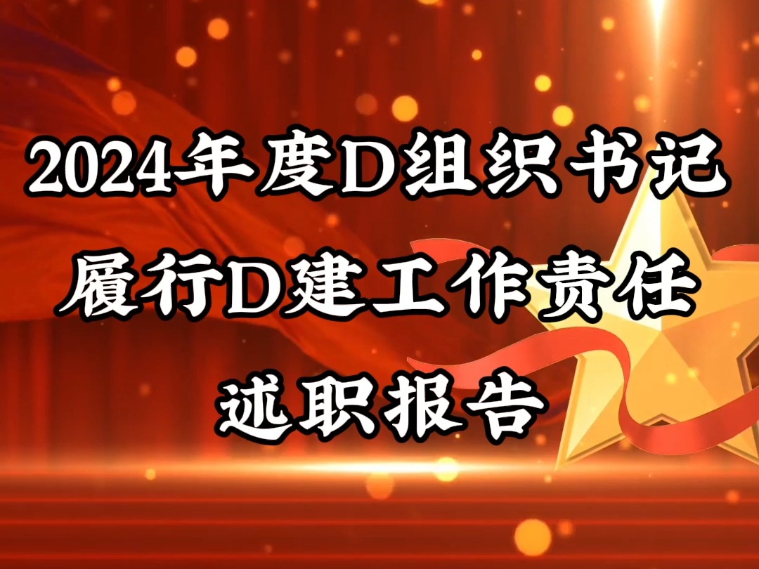 2024年度D组织书记履行D建工作责任述职报告哔哩哔哩bilibili